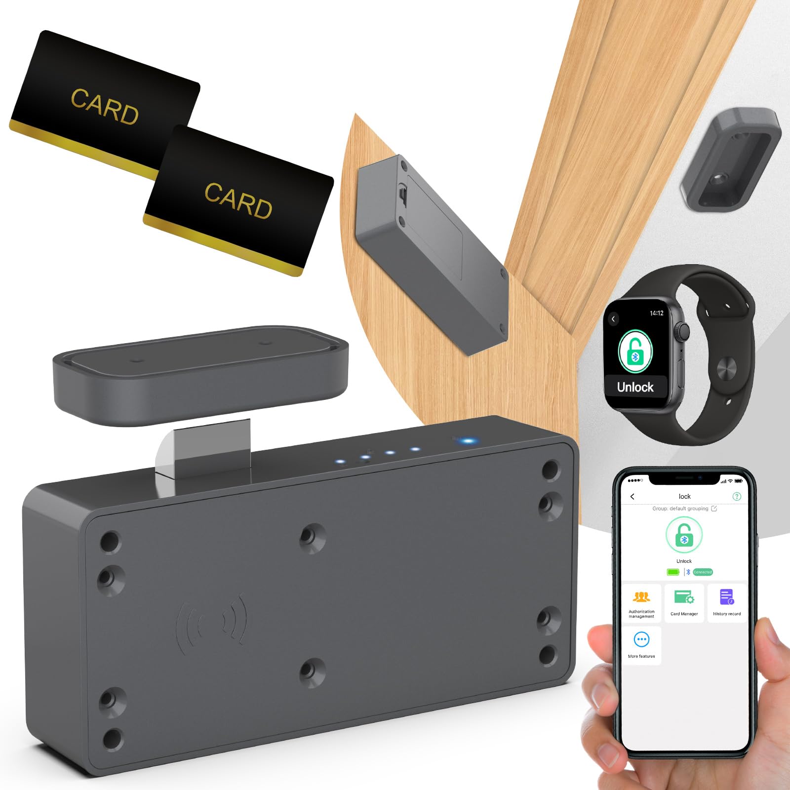 Eseesmart Smart Cabinet Lock - Keyless RFID & Bluetooth Electronic Drawer Lock for Child Safety, Baby Proofing, Liquor Cabinet, Dresser, Desk - Secure Your Home & Office Storage