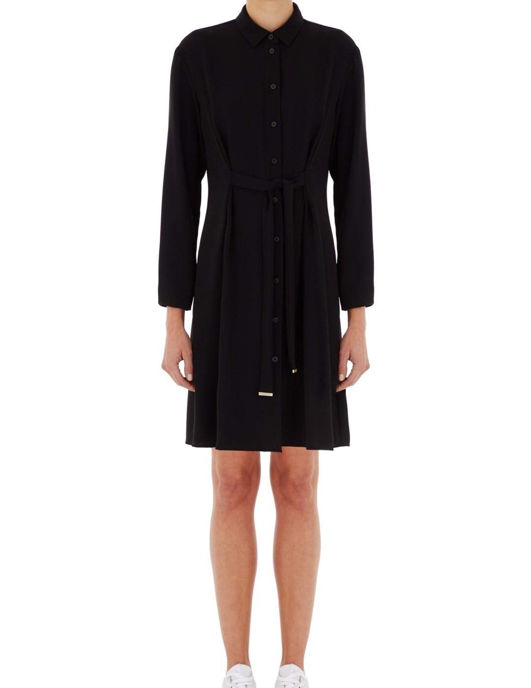 Armani Exchange Women's Collared Button Down Wrap Dress - Slim Fit Office & Party Wear, Elegant Sleeveless Midi Dress for Work, Cocktail & Special Occasions