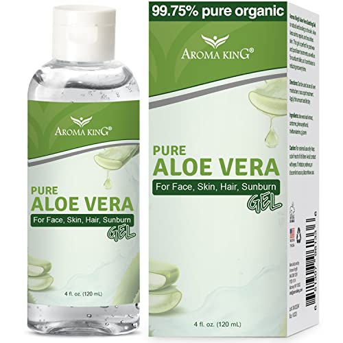 100% Pure Aloe Vera Soothing Gel for Face & Body - Natural After Sun Care for Sunburn Relief - Hydrating Skin Treatment for Sunburn, Dry Skin & Irritation - Perfect for Post-Sun Exposure, Daily Moisturizing & Skin Repair (4 Oz)