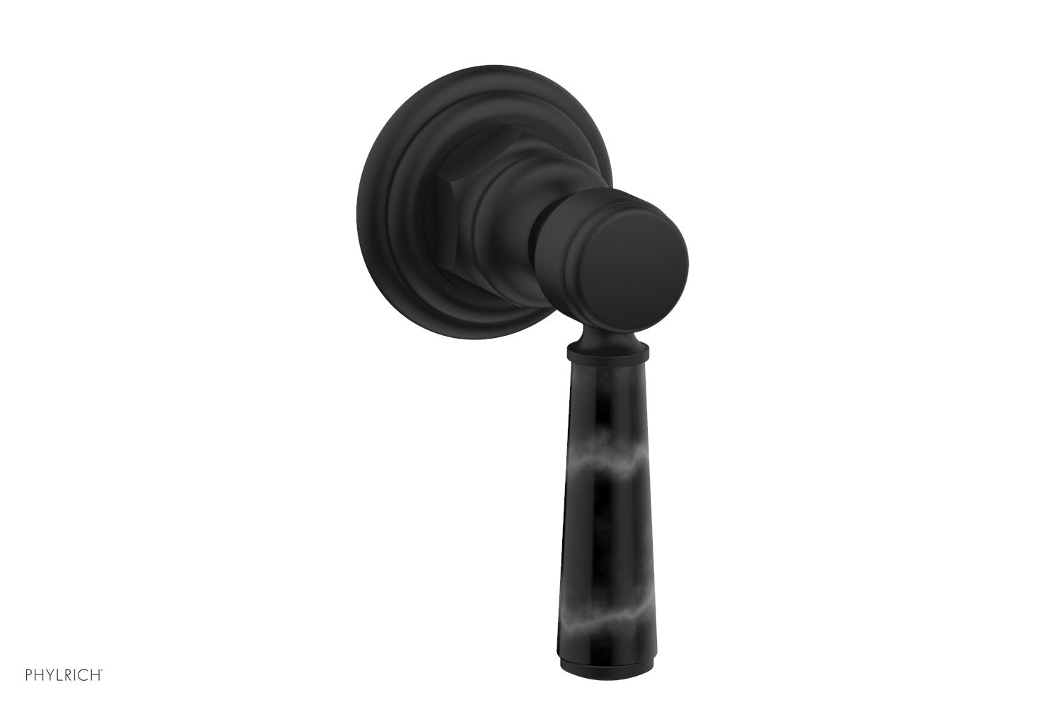 HEX TRADITIONAL HENRI Black Marble Lever Handle Volume Control Diverter Valve - Perfect for Bathroom & Shower Faucet Installation (Model 500 37)