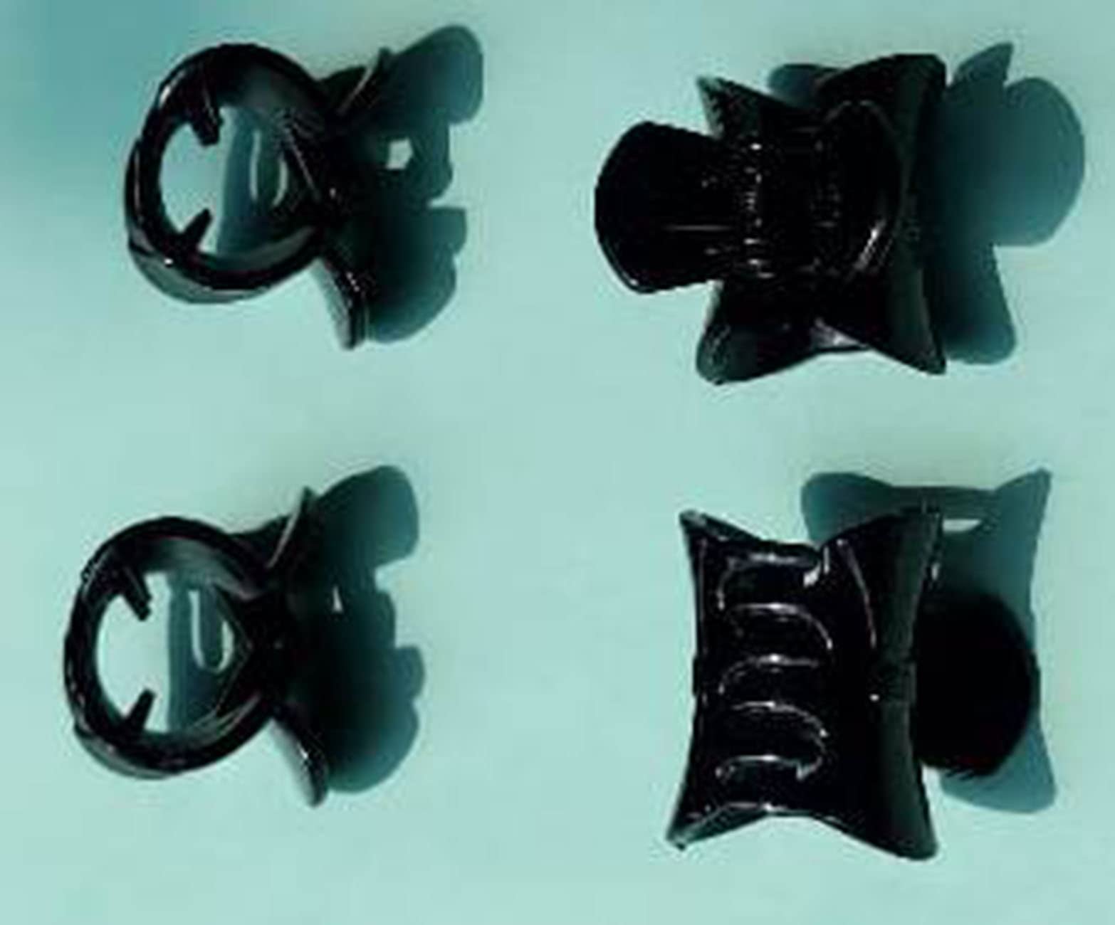Non-Slip Plastic Hair Claw Clips for Women & Kids - 4 Pack Black Hair Clips for Girls, Babies & Toddlers - Perfect for School, Work, Gym & Everyday Hairstyles