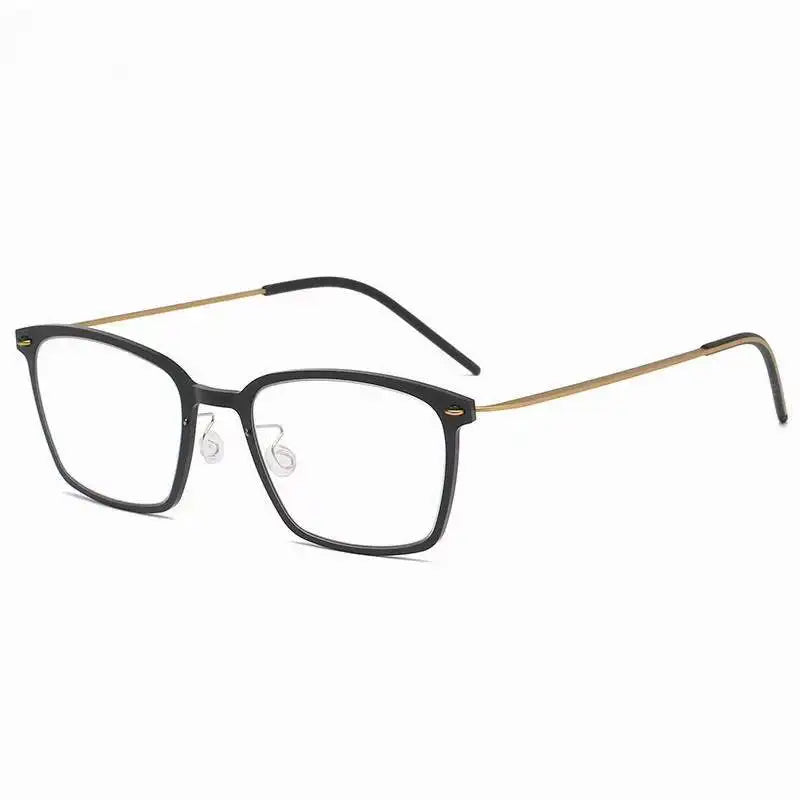 Aimee Men's Full Rim Square Screwless Titanium Eyeglasses Frame 6536 - Lightweight & Durable for Work, Reading & Everyday Use