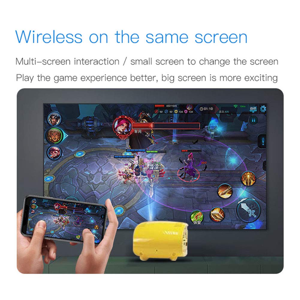 Mini Portable Projector - Smart Wireless Bluetooth & WiFi HD Home Theater LED Video Projector - HDMI/VGA/USB/AV Compatible - Works with TV Stick, PS4, Laptop - Perfect for Movies, Gaming & Outdoor Entertainment (White)