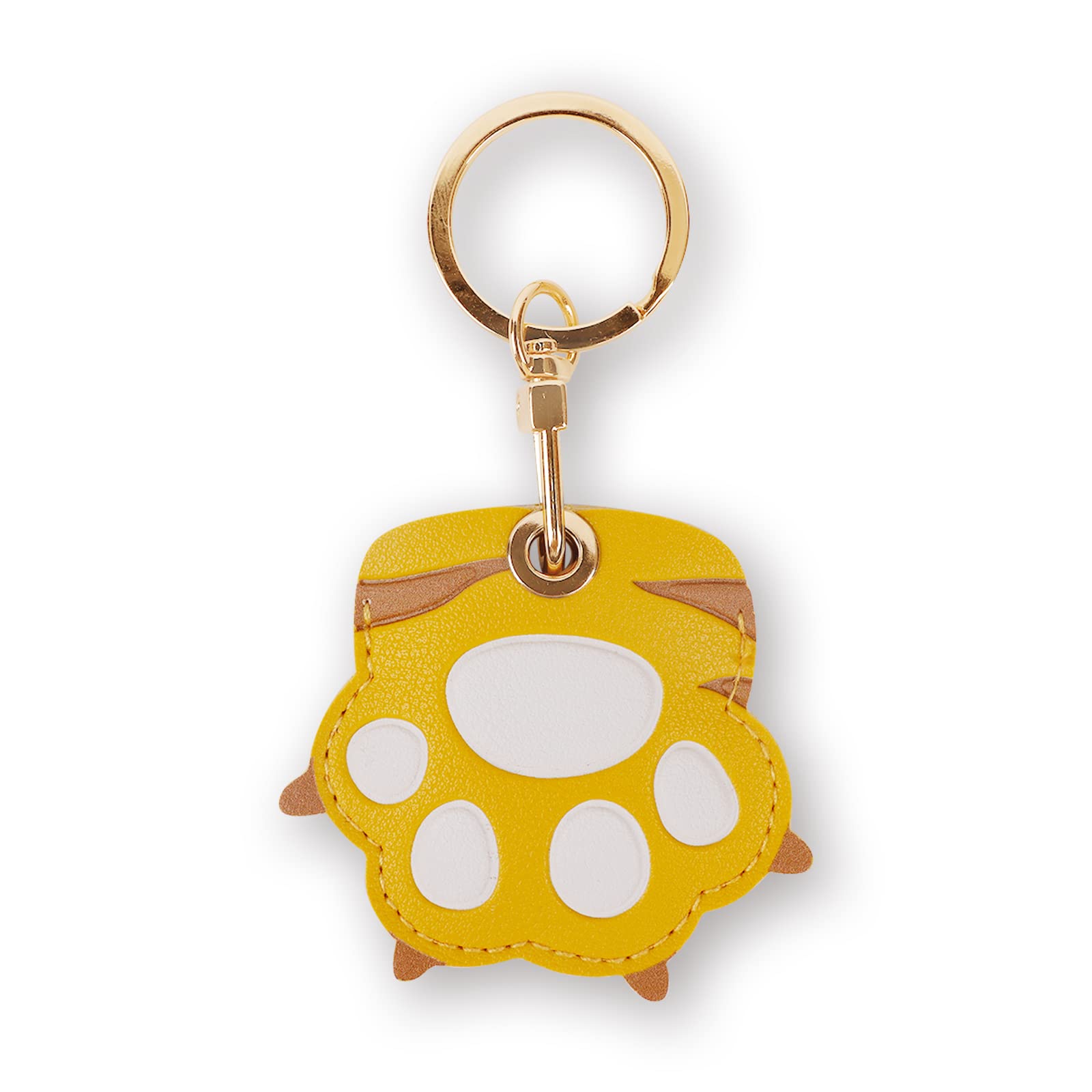 Premium Leather Keychain Holder for Apple AirTag - GPS Tracker Case with Key Ring | Anti-Scratch Protective Cover for Keys & Wallet (Paws Design) | Perfect for Travel, Luggage & Pet Tracking