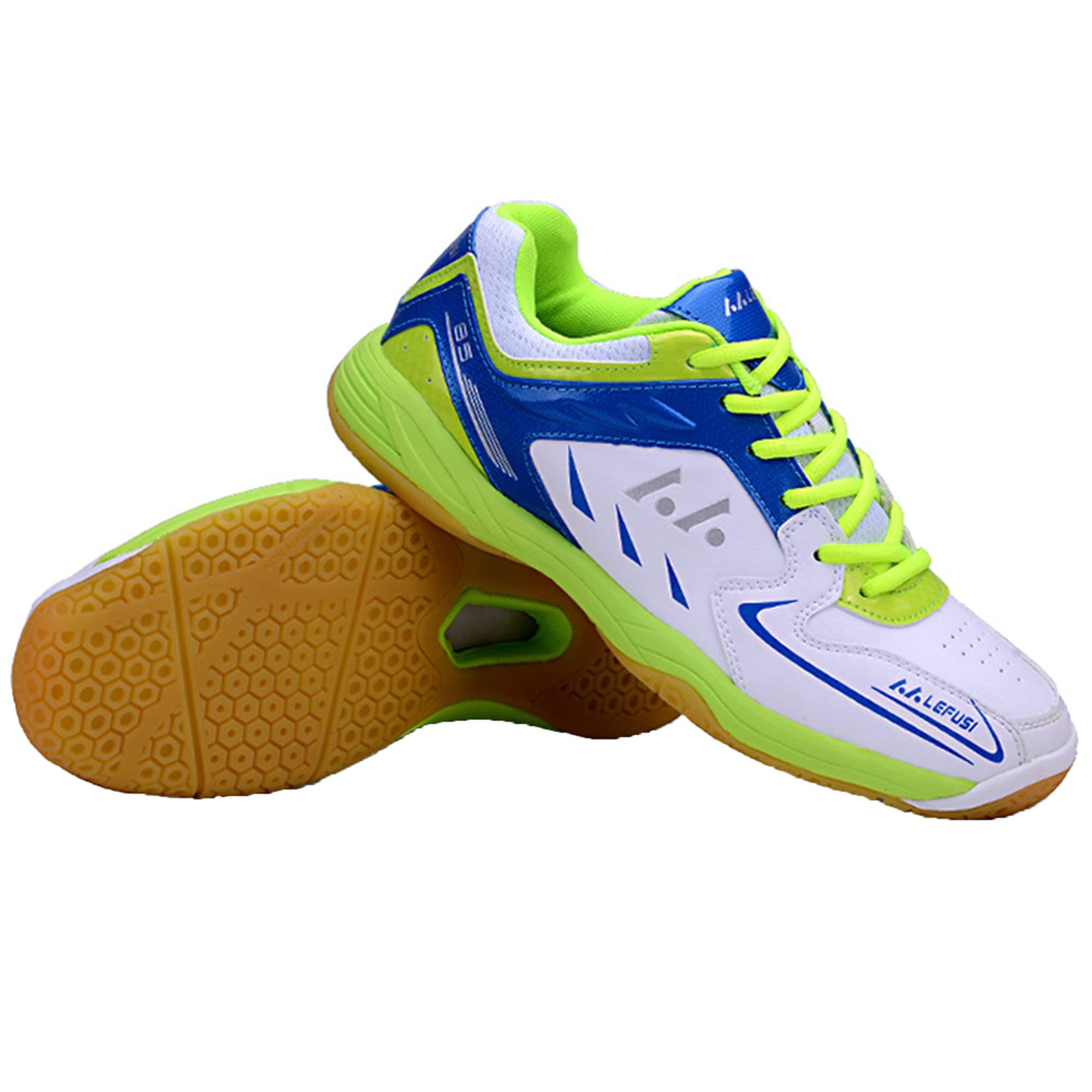 Men's Professional Badminton & Table Tennis Shoes - Lightweight Indoor Sports Shoes for Men, Green, Size 8.5 | Perfect for Court Sports & Gym Training
