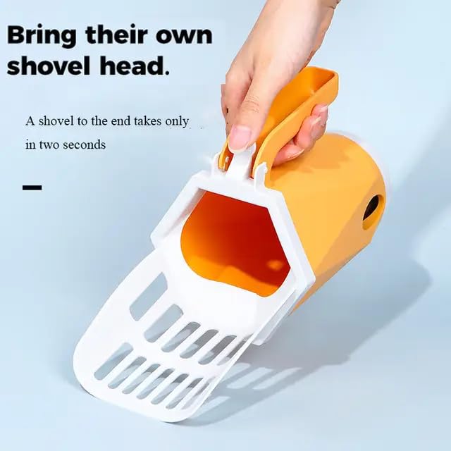 Premium Cat Litter Scoop with Attachable Waste Bags & Storage - Heavy Duty Stainless Steel Pooper Scooper for Cats - 150 Bags Included - Perfect for Multi-Cat Homes & Large Litter Boxes
