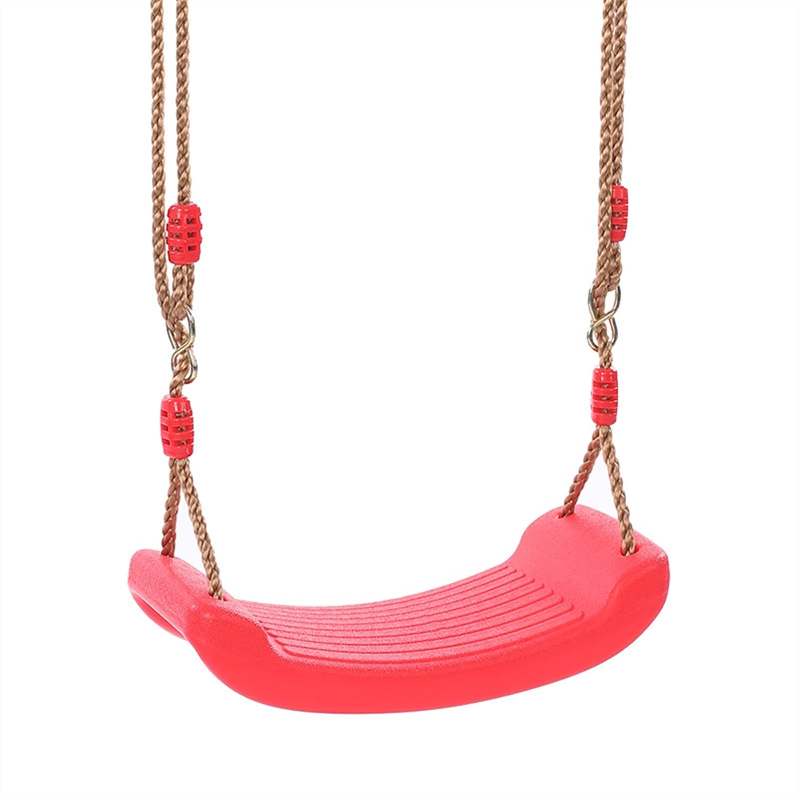 Kids Hanging Swing Chair with Adjustable Ropes - Indoor/Outdoor Rainbow Hammock Seat for Playroom, Garden & Backyard - Flying Toy & Relaxation Swing (Red)