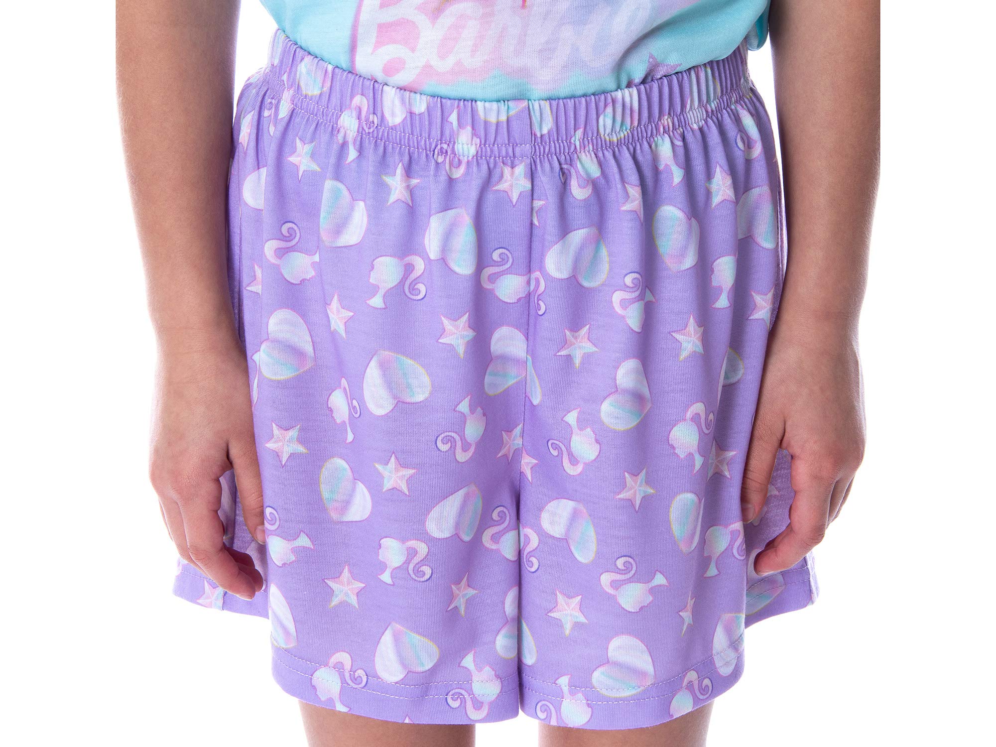 INTIMO Barbie Little Girls' 2-Piece Pajama Set - Cute Unicorn Love Shirt & Shorts for Kids Sleepwear | Perfect for Birthday Gifts, Sleepovers & Playtime