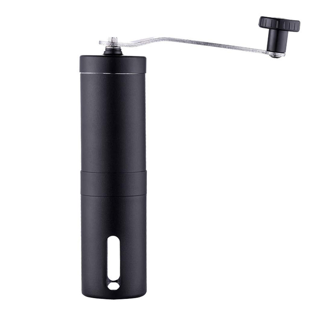 Premium Stainless Steel Manual Conical Burr Coffee Grinder - Portable Hand Crank Mill for Espresso, French Press & Pour Over - Perfect for Home, Office & Travel - 10 Cup Capacity (Black)