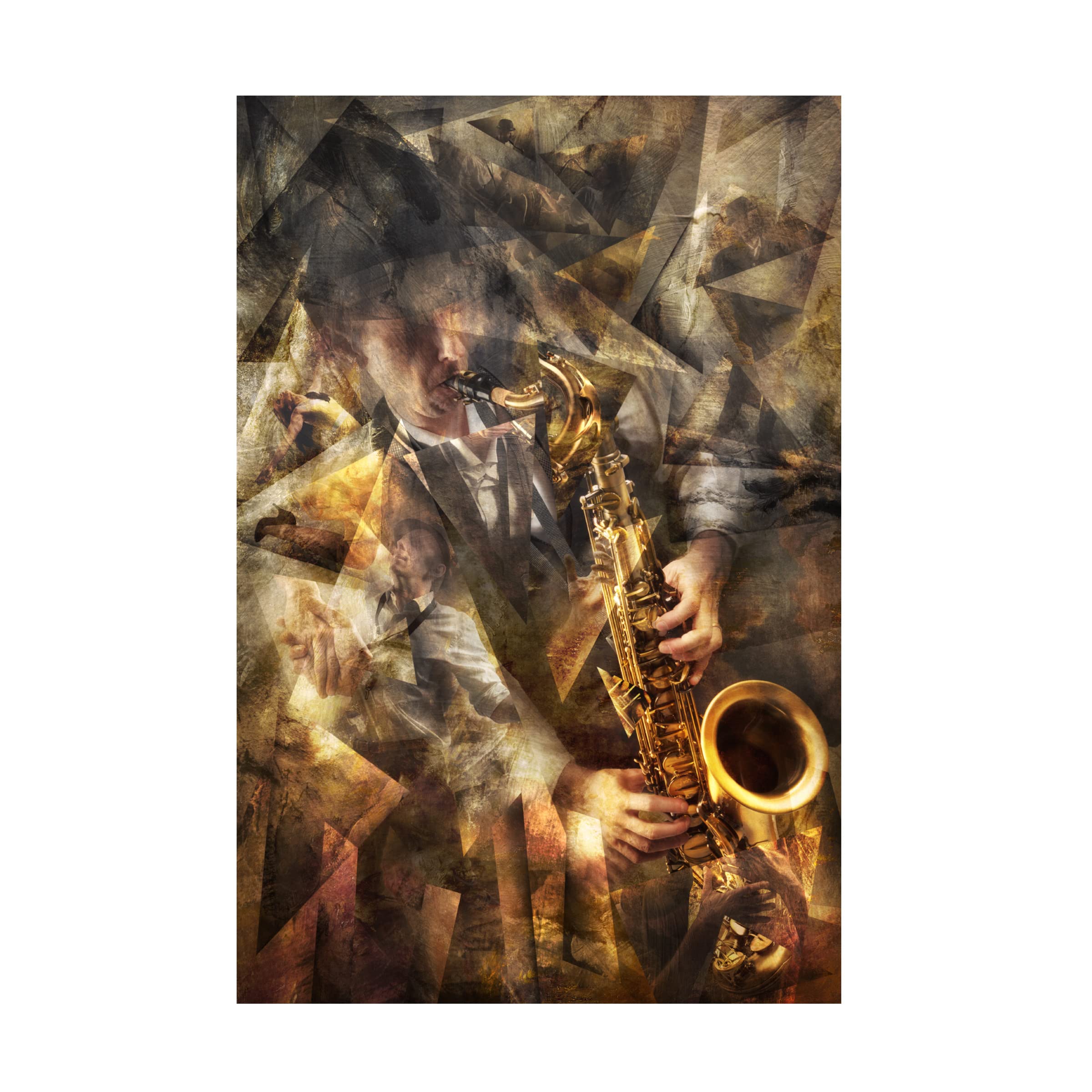 Trademark Fine Art 'Jazz' Canvas Wall Art Print by Christophe Kiciak - Modern Music Themed Painting for Living Room, Bedroom & Office Decor