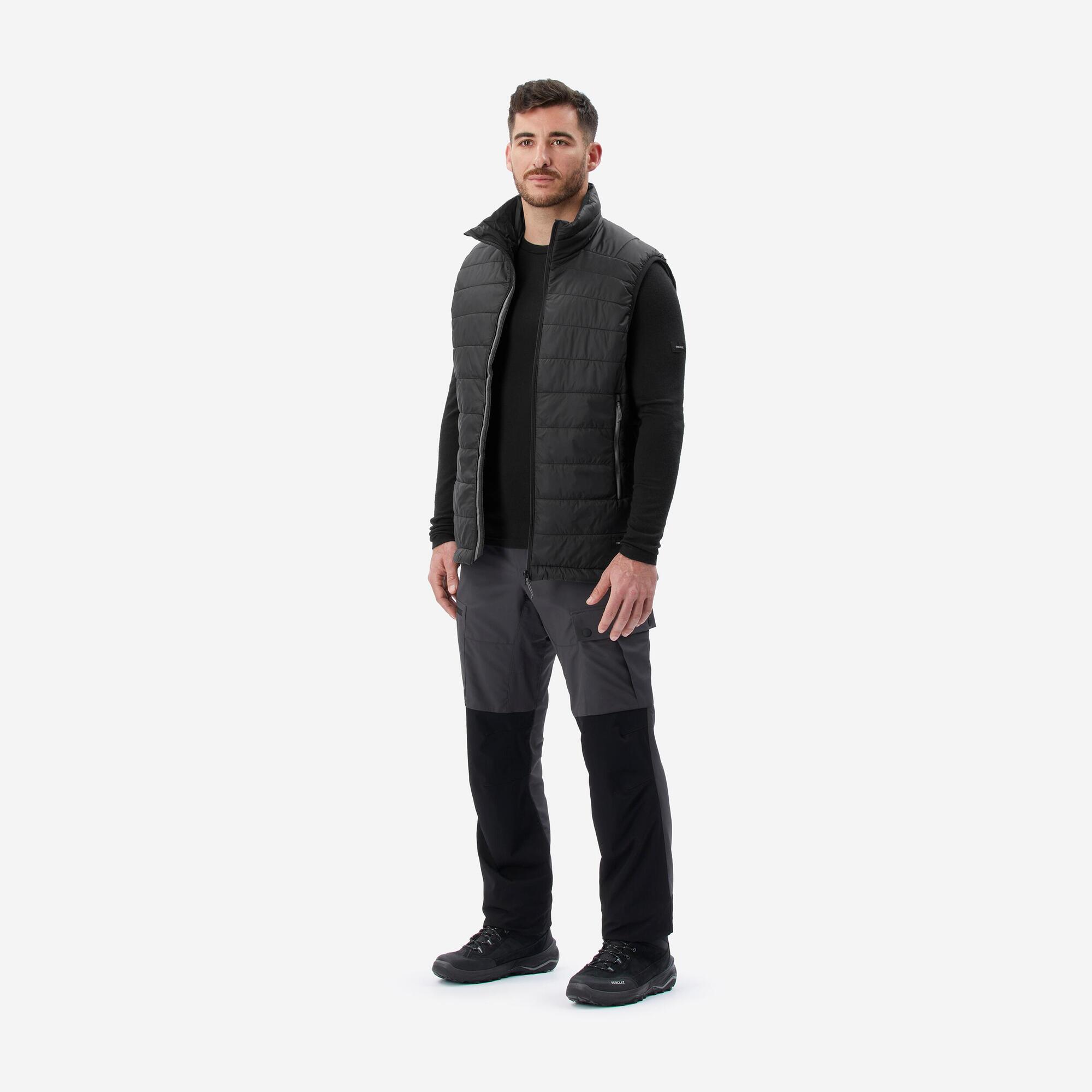 Forclaz Men's MT100 Synthetic Puffer Vest - Lightweight Warm Winter Jacket for Outdoor Hiking & Camping | Water-Resistant Insulated Vest for Men's Activewear