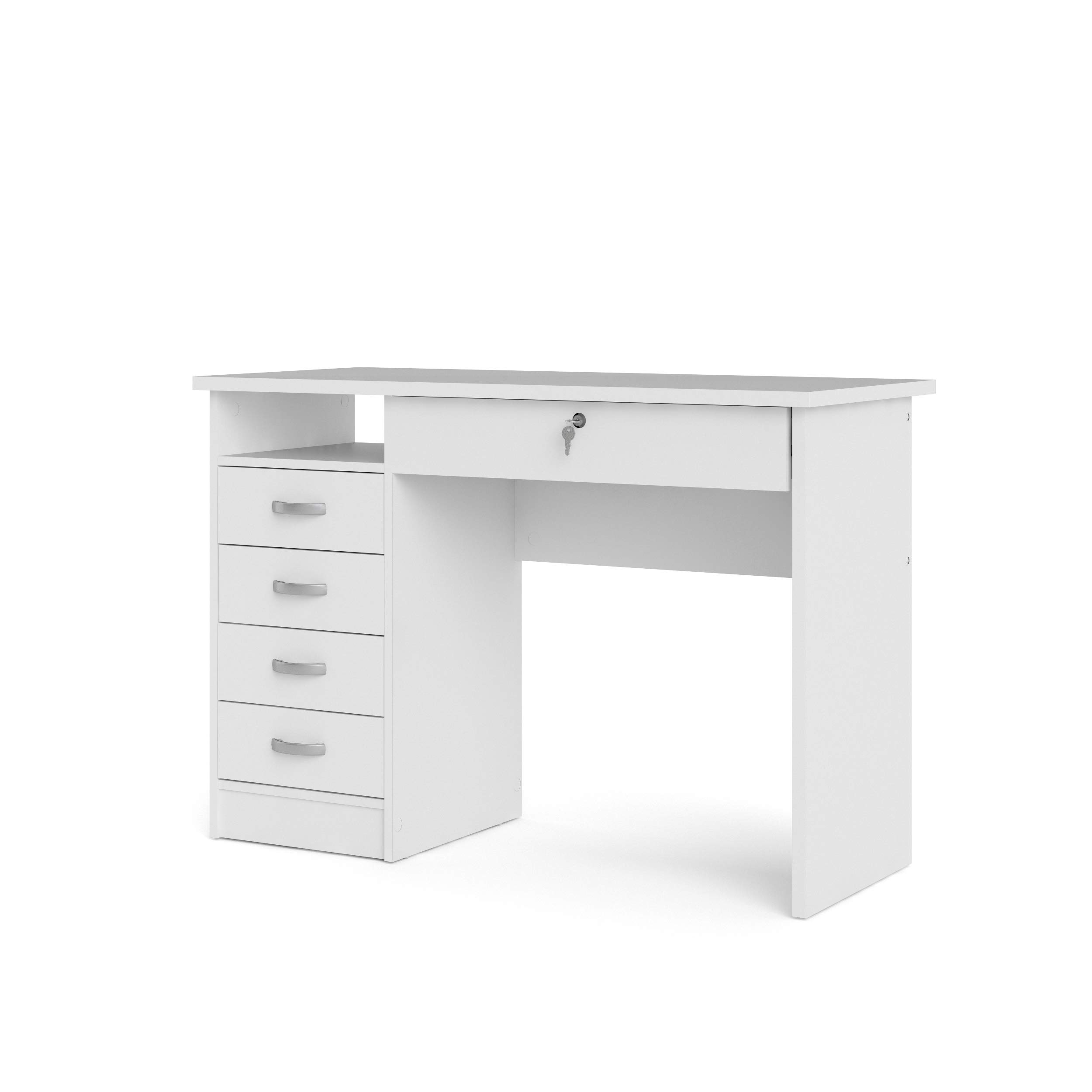 Tvilum White 5-Drawer Desk for Home Office & Study