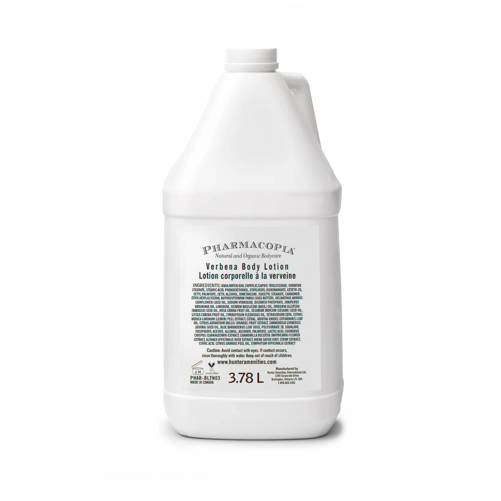 Pharmacopia Hotel Verbena Body Lotion – Organic & Natural Moisturizing Aromatherapy Body Cream – Vegan, Cruelty-Free, 128 oz – Perfect for Spa, Travel & Daily Hydration