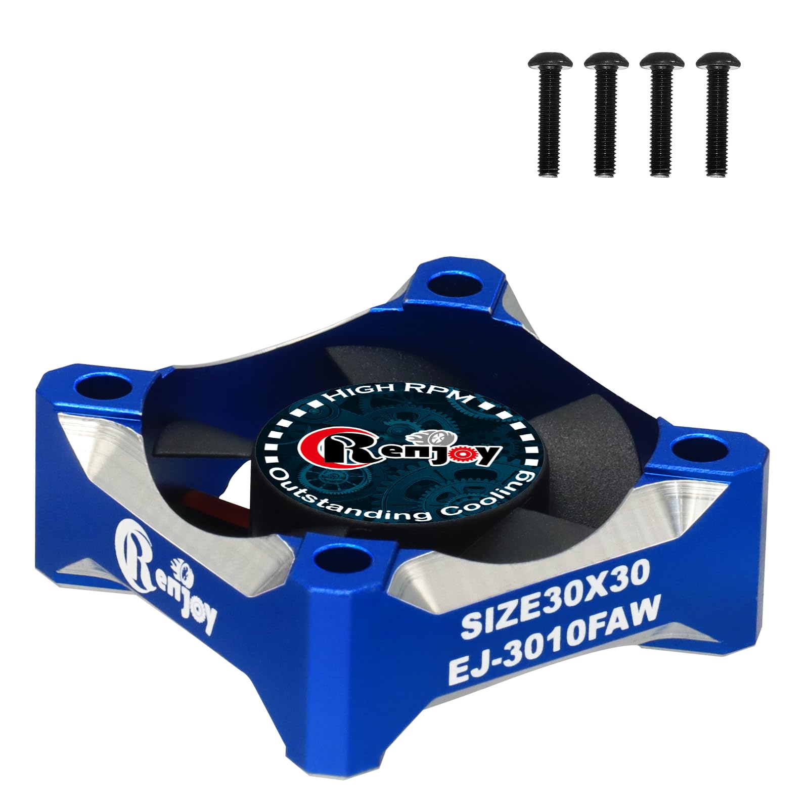 High-Speed 28000RPM Aluminum Alloy RC Cooling Fan for 1/8 1/10 Scale RC Cars - Compatible with 540 550 F540 3650 3660 Motors (Blue) | Perfect for Off-Road Racing & High-Performance RC Vehicle Cooling
