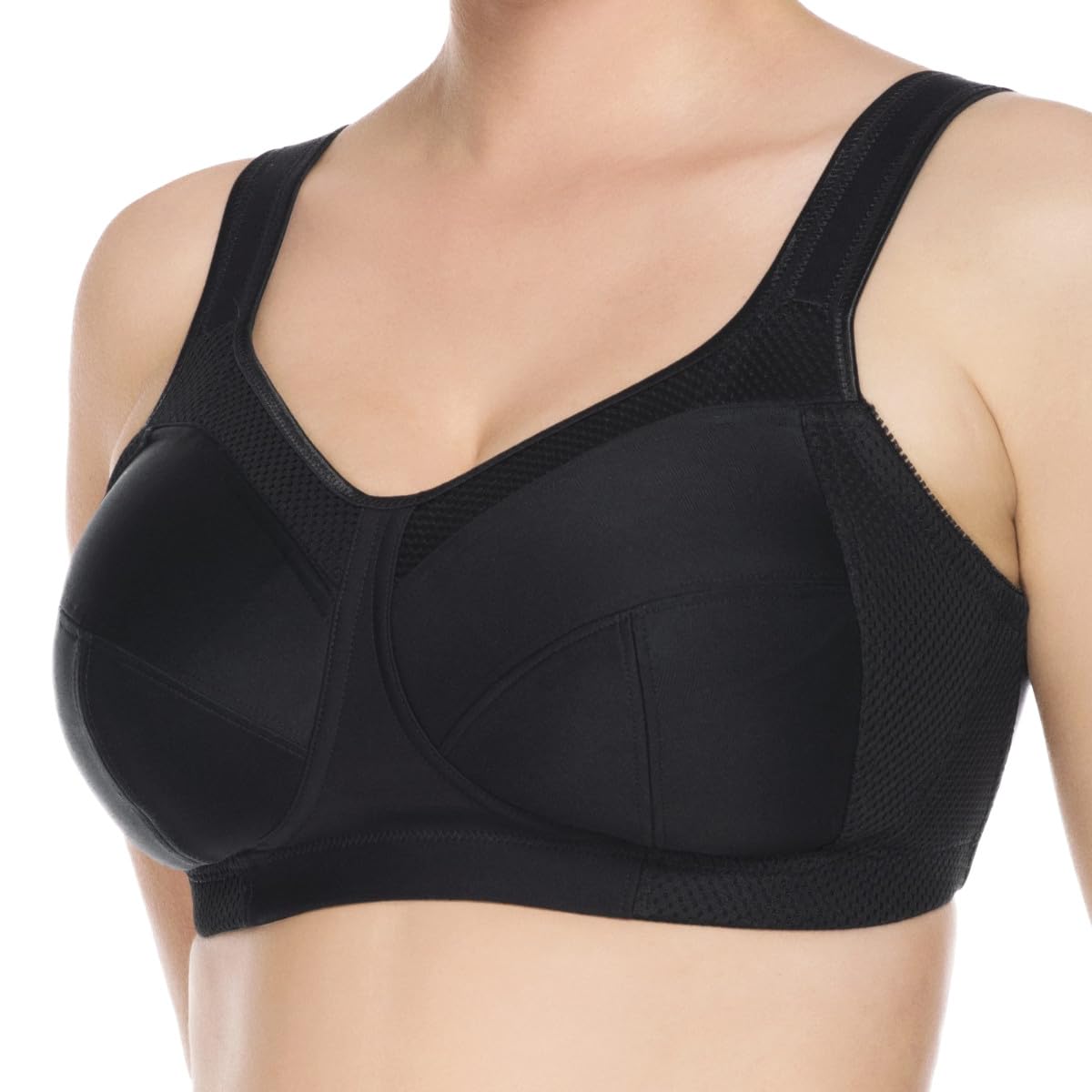 Ulla Kate Women's Plus Size Non-Wired Sports Bra 6028 - Supportive Comfort for 32-56 D-N Cup - Perfect for Yoga, Running & High-Impact Workouts