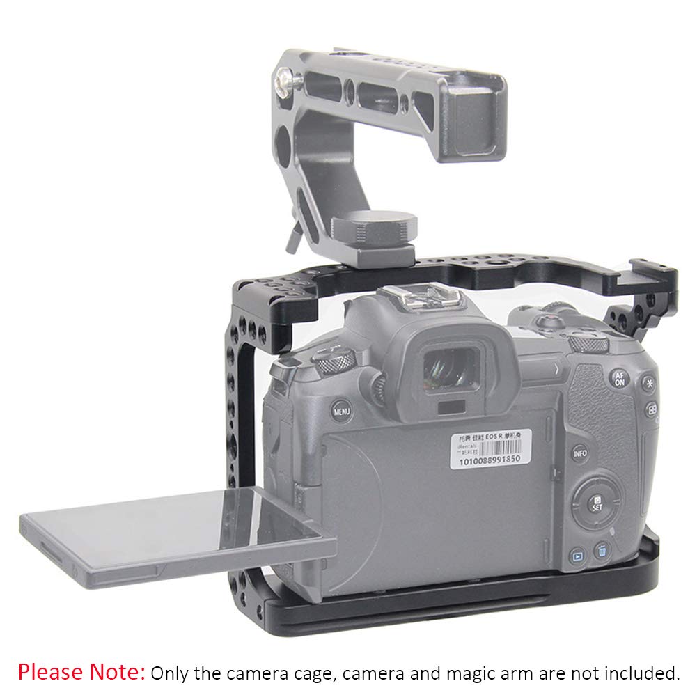 Canon EOS R Camera Cage Rig - Cold Shoe & Thread Holes for Video Shooting