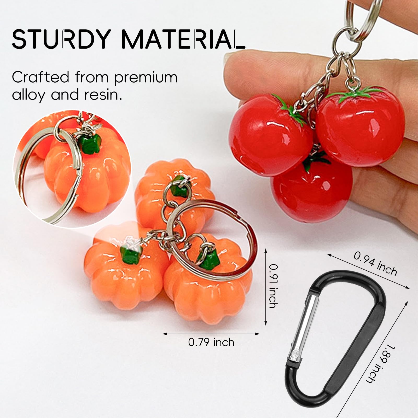 Fun Fruit Keychain Set - Cute Key Rings for Women & Girls, Bag & Purse Charms, Backpack & Handbag Decor - Perfect Gift for Friends & Family - Great for Everyday Use, Travel & School Accessories