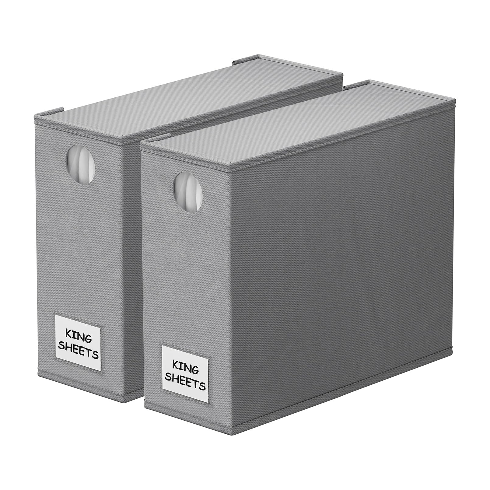 SpaceAid 2-Pack Foldable Bed Sheet Organizers & Storage Containers - XL Gray for Queen & King Size Beds | Closet Organization Solution for Bedding Sets, Blankets & Linens | Perfect for Home, Dorm & Travel Storage