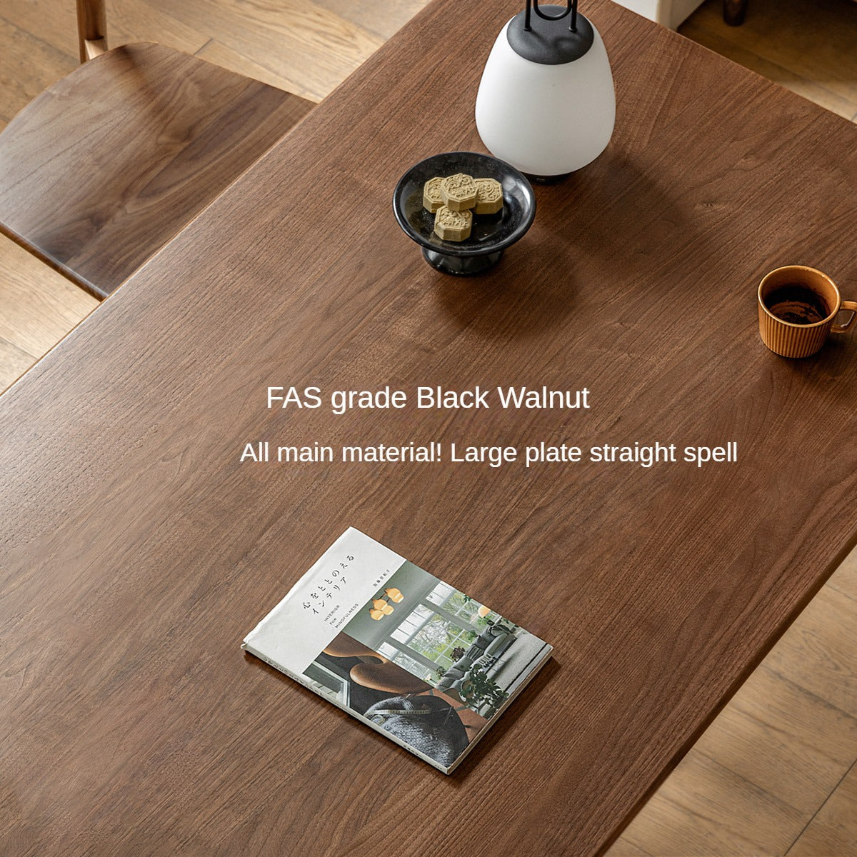 Premium Black Walnut & Ash Solid Wood Dining Table - Handcrafted Rustic Farmhouse Style - Perfect for Family Gatherings, Dinner Parties & Cozy Meals