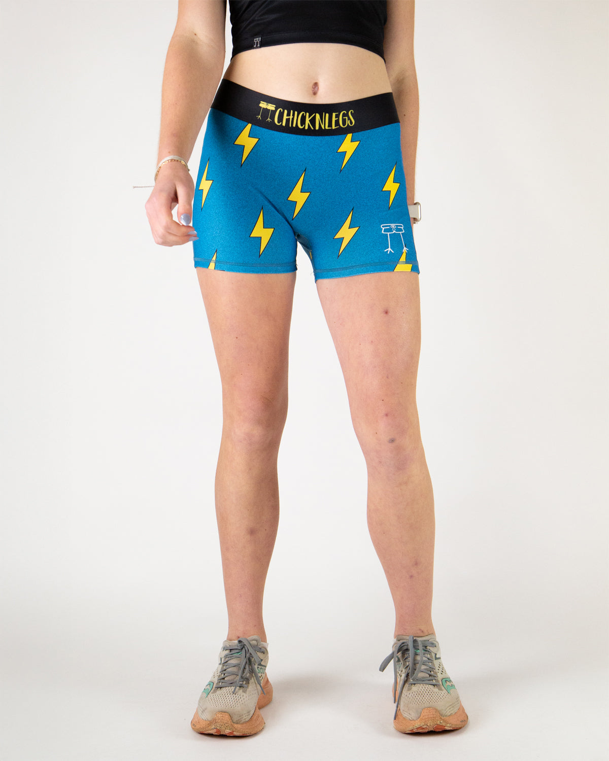 Women's Blue Bolts 3 Race Compression Shorts - High-Performance Running & Workout Shorts for Women - Ideal for Marathon, Gym & Training