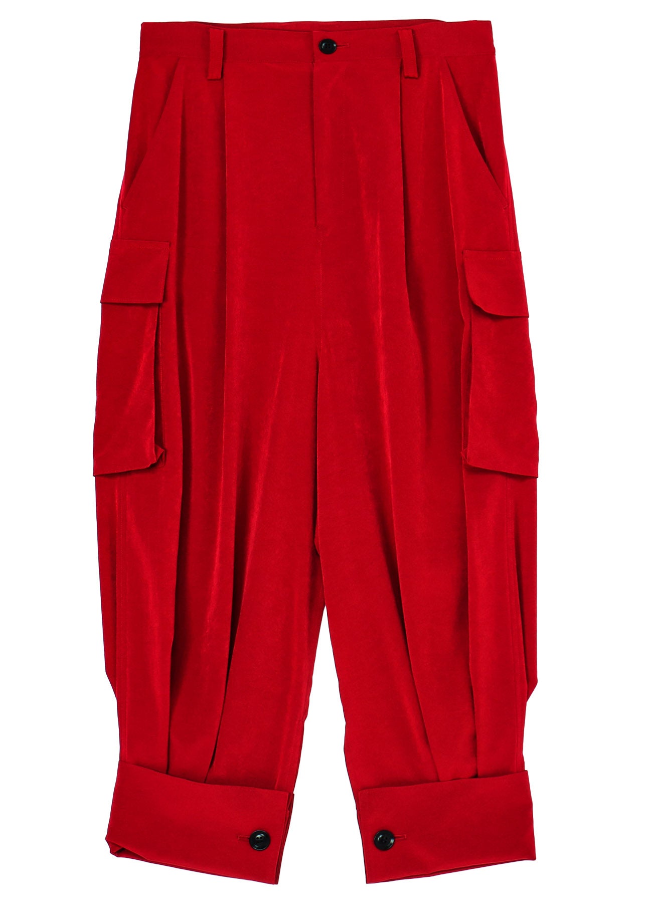 Stylish Crepe de Chine Cuffed Hem Cargo Pants for Women - Comfortable & Trendy Casual Wear for Outdoor Adventures, Travel & Everyday Fashion