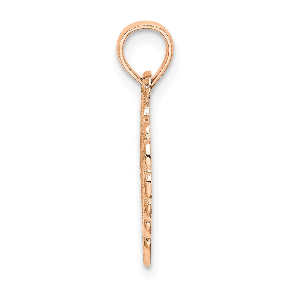 14K Rose Gold Polished Lace Border Heart Pendant Necklace - Elegant Jewelry Gift for Women, Perfect for Valentine's Day, Anniversary & Special Occasions