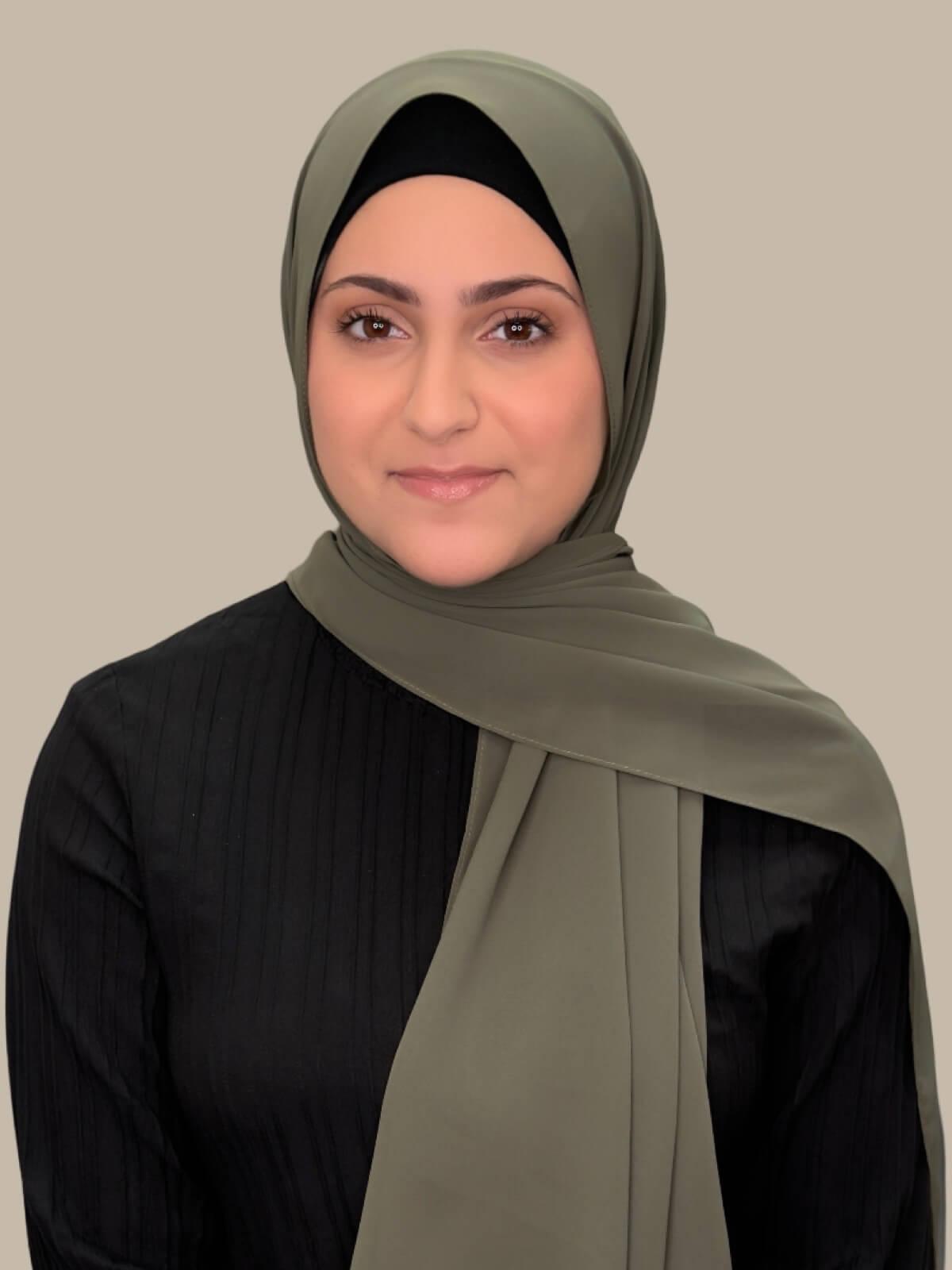 Luxury Chiffon Hijab for Women - Modish Girl Dusty Olive Scarf - Perfect for Daily Wear, Prayer, and Special Occasions