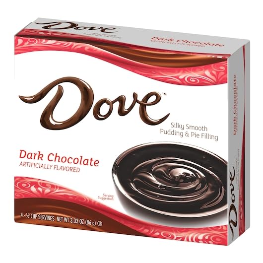 Dove Pudding Variety Pack of 4 - Peanut Butter Milk Chocolate, Dark Chocolate, Bourbon Vanilla Cream & Milk Chocolate | Indulgent Dessert Snacks for Parties, Gifts & Family Treats