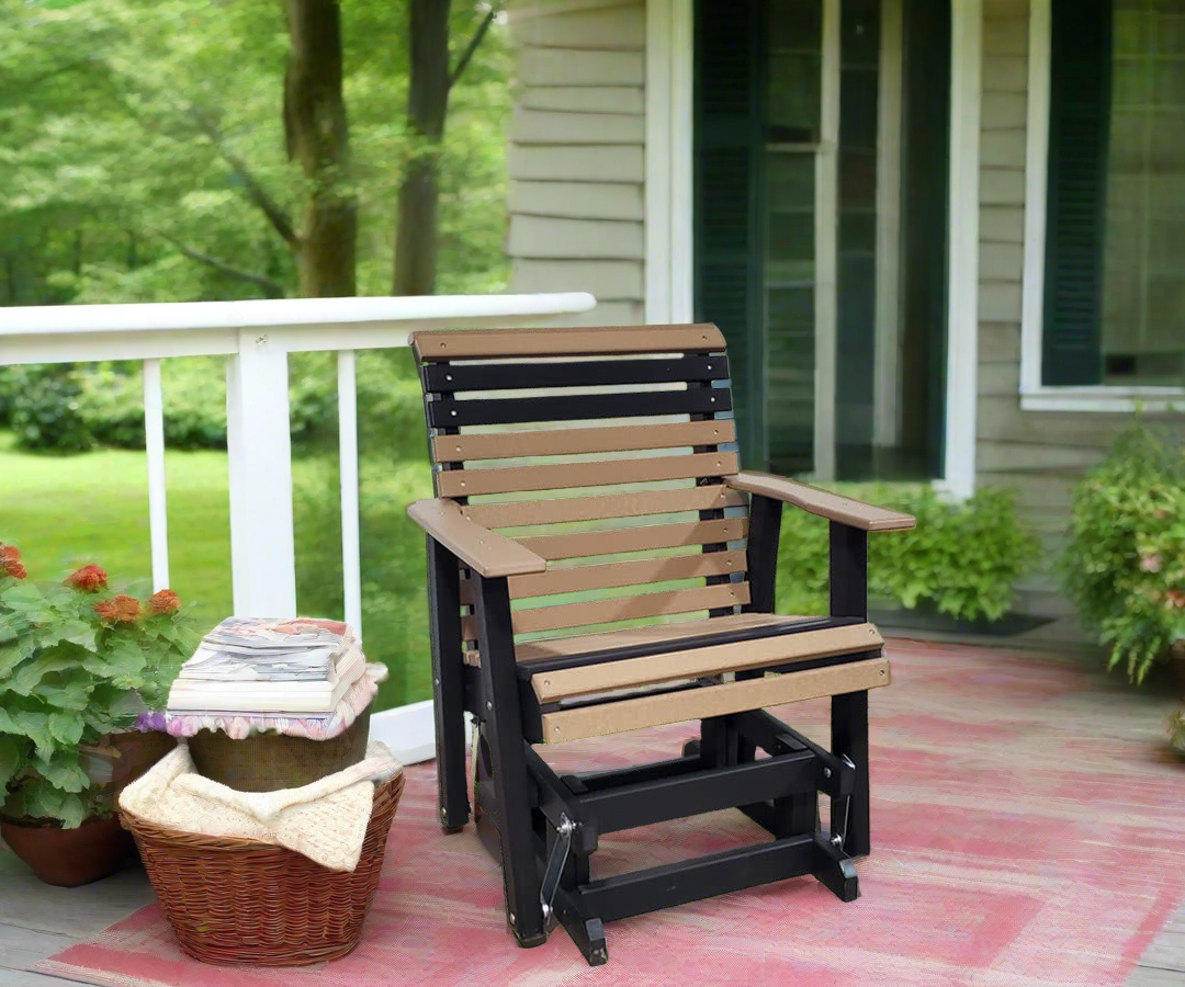 **Amish Yard Rollback Glider - Premium Wooden Outdoor Swing for Gardens, Patios & Porches - Relaxing Glider Bench for Backyard & Front Yard**