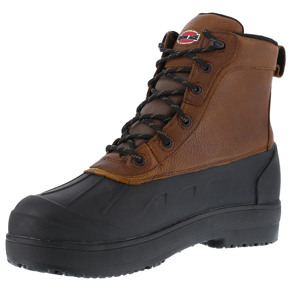 Iron Age Men's Waterproof Composite Toe Work Boots - Safety Shoes for Construction & Outdoor Work (Black/Brown) - Durable & Comfortable for Job Sites, Hiking & Casual Wear