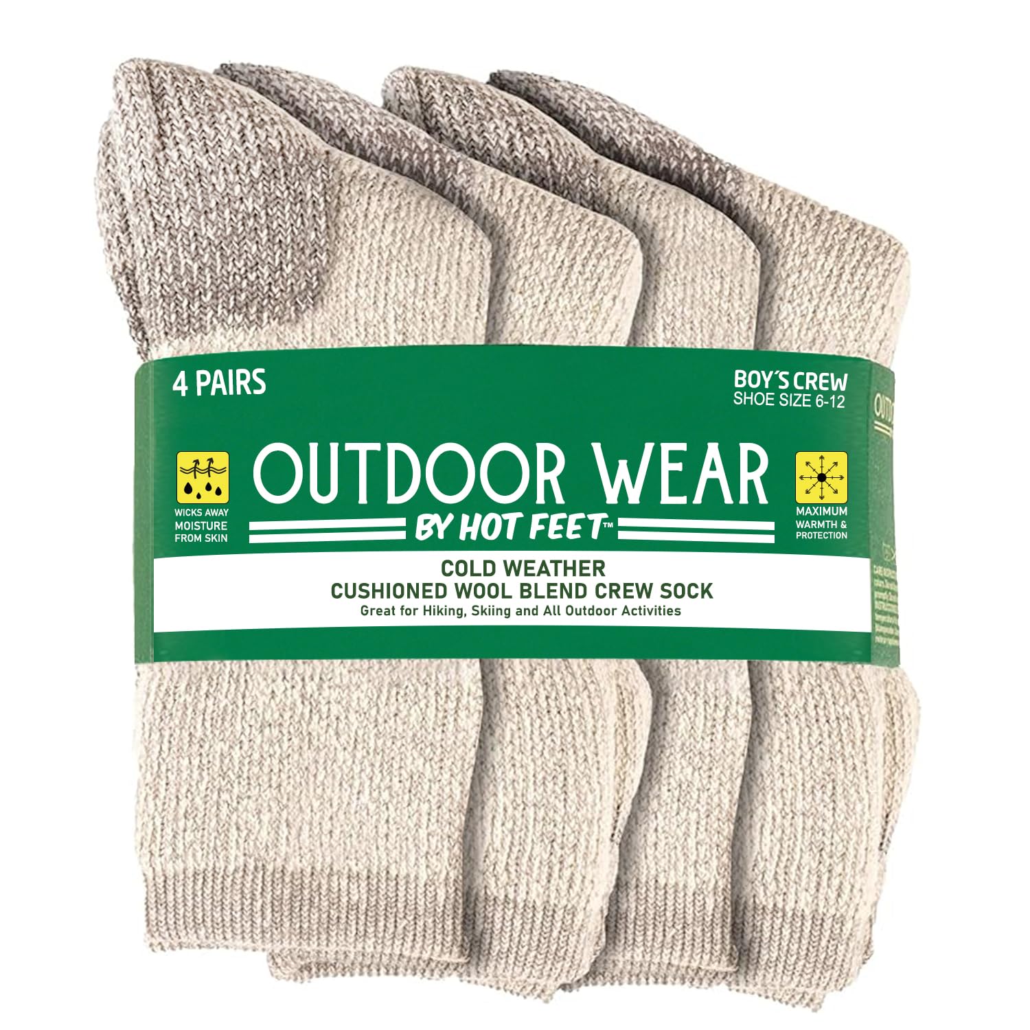 Warm & Cozy Kids' Winter Socks - 4 Pack Wool Blend Crew Socks for Boys & Girls | Perfect for Cold Weather, School & Outdoor Activities
