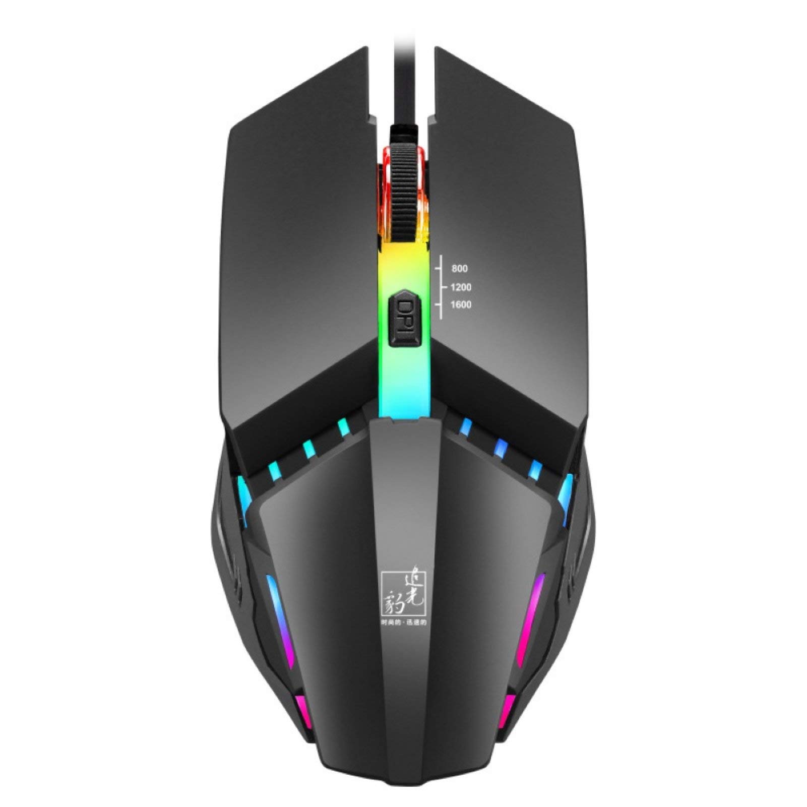 K3 Ergonomic USB Wired Gaming Mouse with Colorful Breathing Light - Comfortable PC Computer Mouse for Office & Gaming (Black)