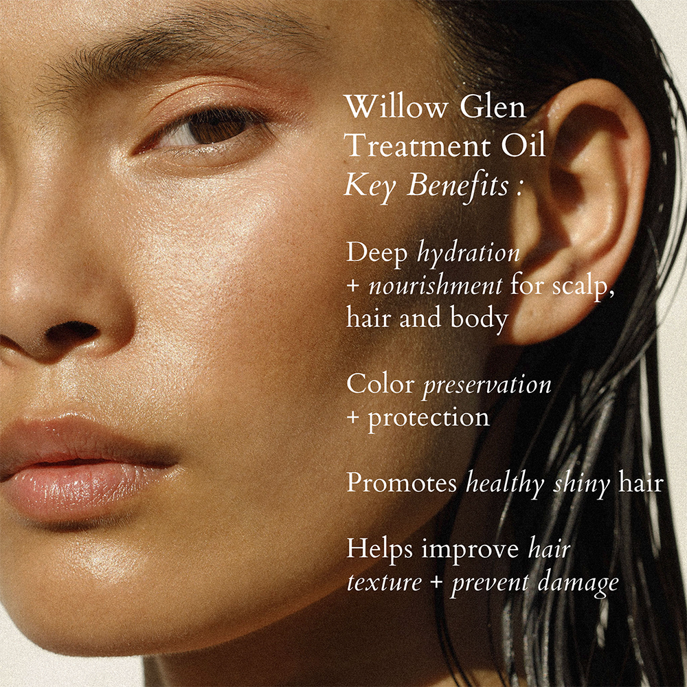 Willow Glen Treatment Oil for Hair & Skin - Natural Hydrating & Nourishing Oil for Dry Hair, Scalp & Body - Perfect for Daily Moisturizing & Massage Therapy