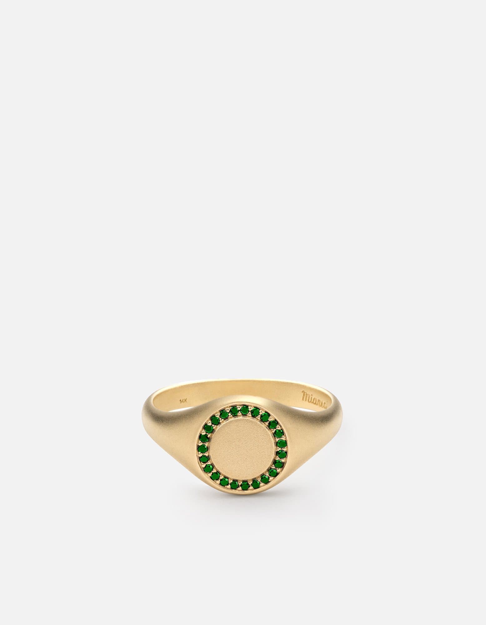 matte gold/emeralds