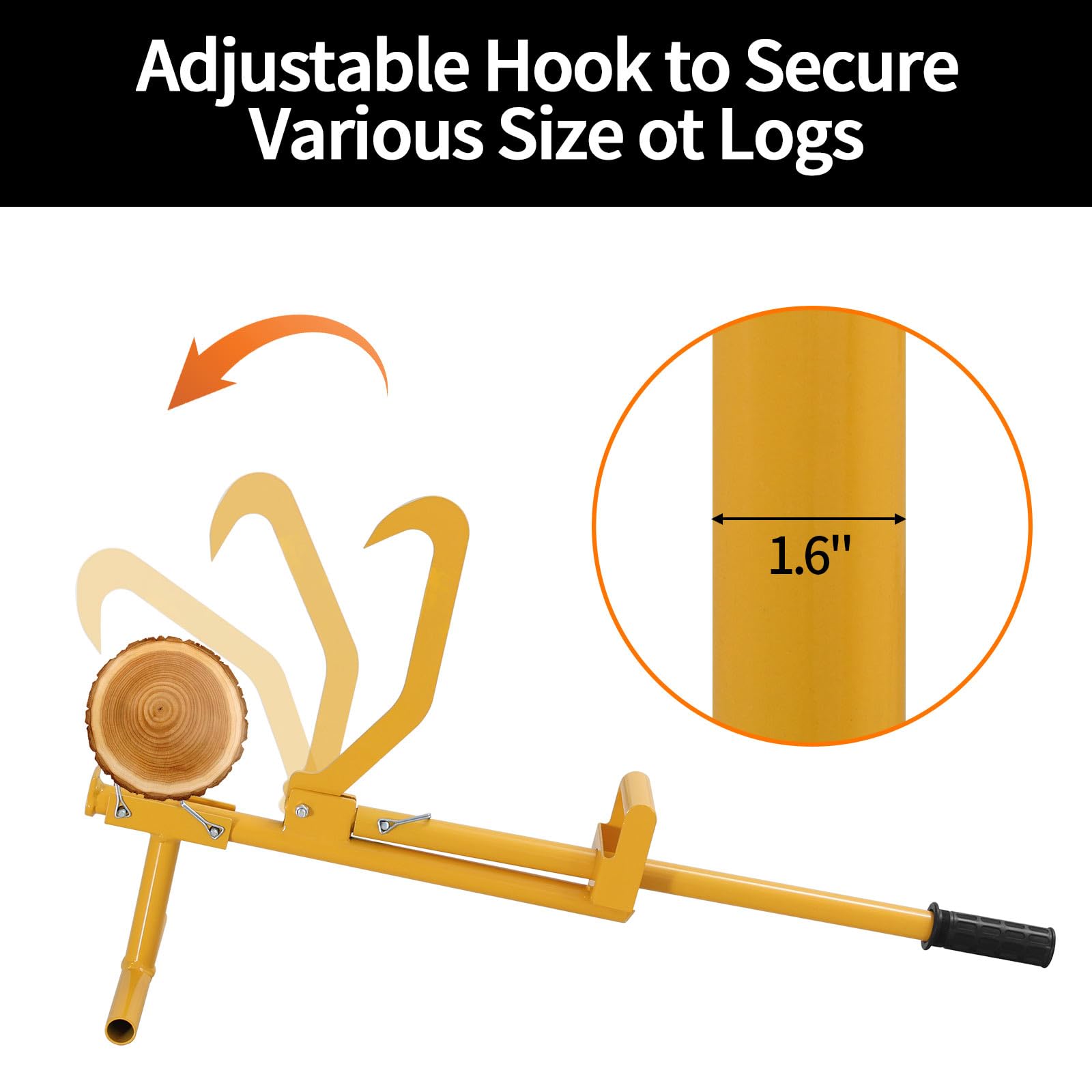 Steel Cant Hook Logging Tool - Heavy Duty Log Roller for Forestry, Lumber, and Firewood - Perfect for Logging, Wood Splitting, and Landscaping