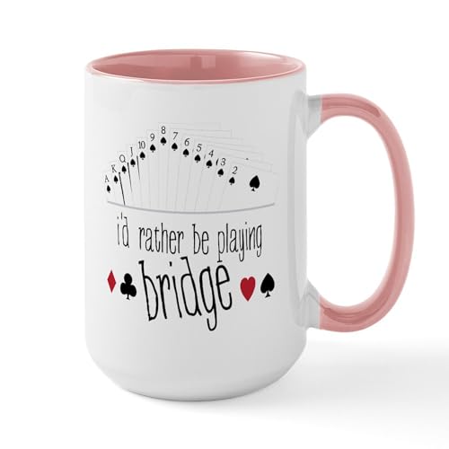 White/Pink Inside - Id Rather Be Playing Bridge Mugs