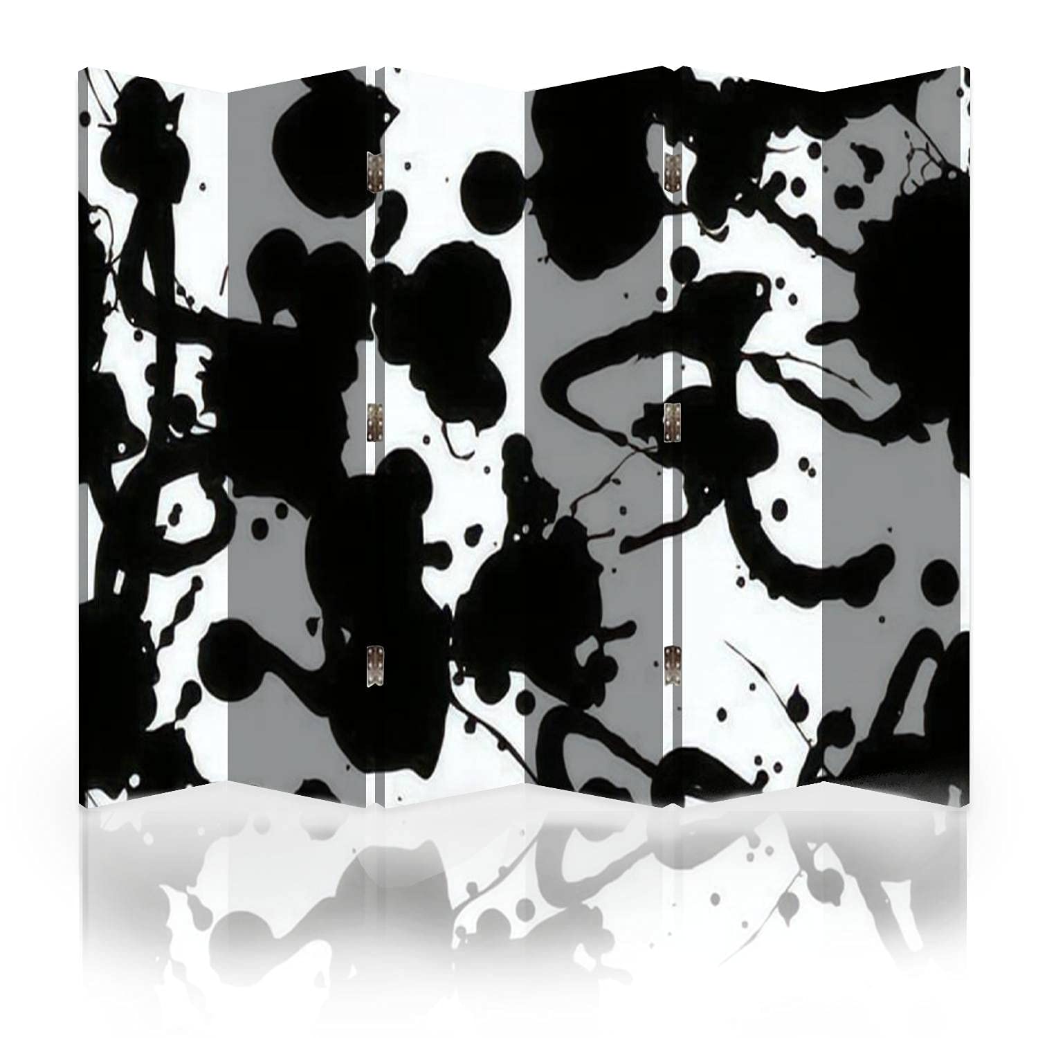 Canvas Room Divider Screen - 6 Panel Folding Privacy Partition with Seamless Paint Splatter Pattern | Room Separator & Wall Divider for Home, Office & Studio Decor