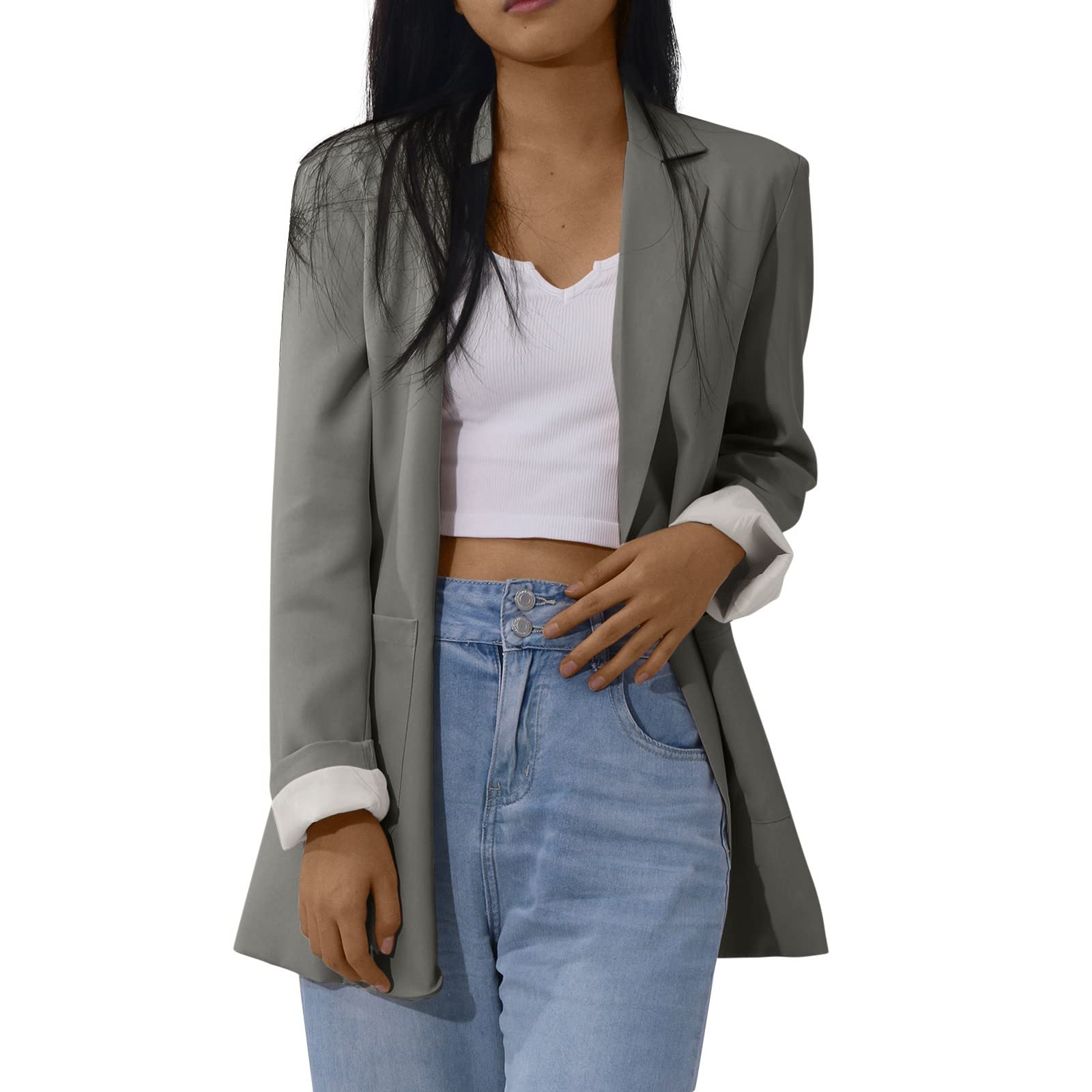 Slim Fit Women's Blazer - Lightweight Office Jacket for Work & Business