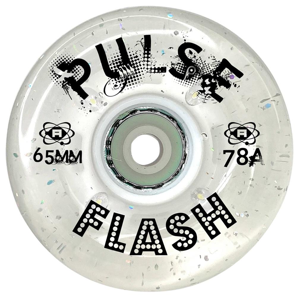 Atom Pulse Flash Glitter Wheels 65mm 78a 4pk - Premium Longboard & Skateboard Wheels for Smooth Cruising and Stylish Riding