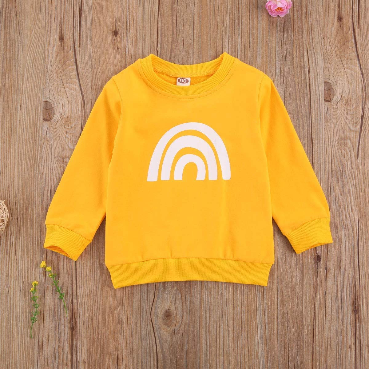 Toddler Baby Girls & Boys Long Sleeve Rainbow Pullover Sweatshirt - Soft Cotton Fall & Winter Top for Playdates, Daycare & Family Outings