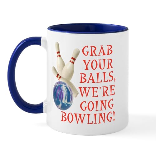White/Navy Inside - Grab Your Balls Bowling Mug
