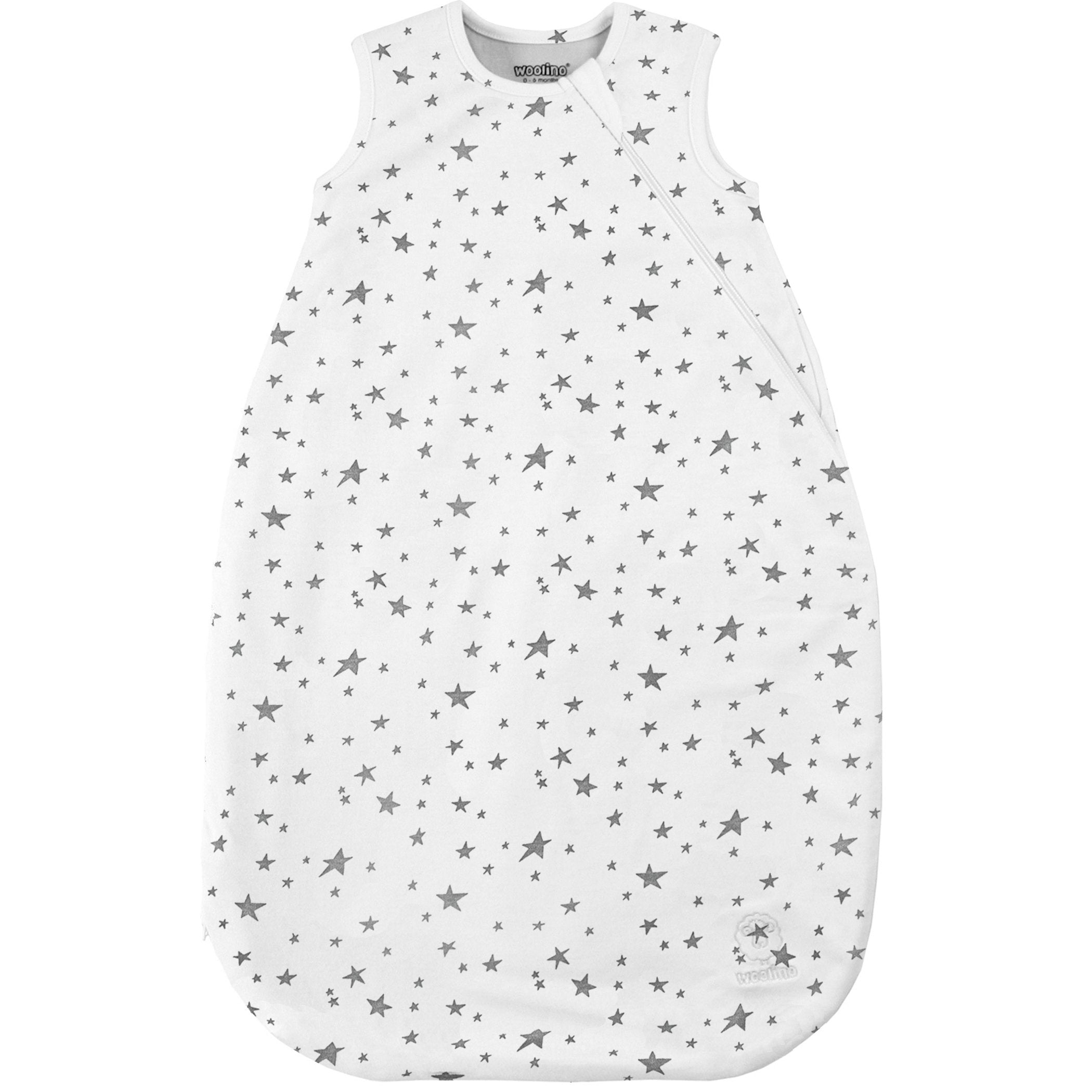 4 Season Baby Sleeping Bag - Soft Merino Wool & Organic Cotton Blend - Breathable & Hypoallergenic - Star White - Perfect for Nursery, Daycare & Travel