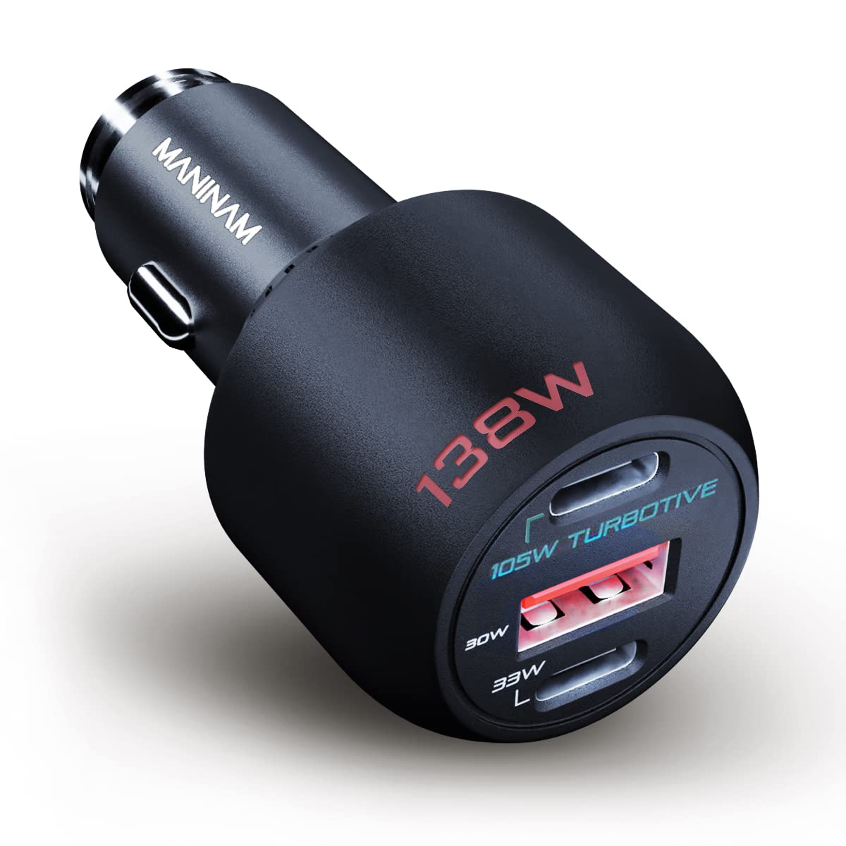 138W USB-C Car Charger with 105W PPS - 3-Port Fast Charging for MacBook, iPhone 16, Samsung S24 & More - Perfect for Road Trips, Camping & On-The-Go Charging