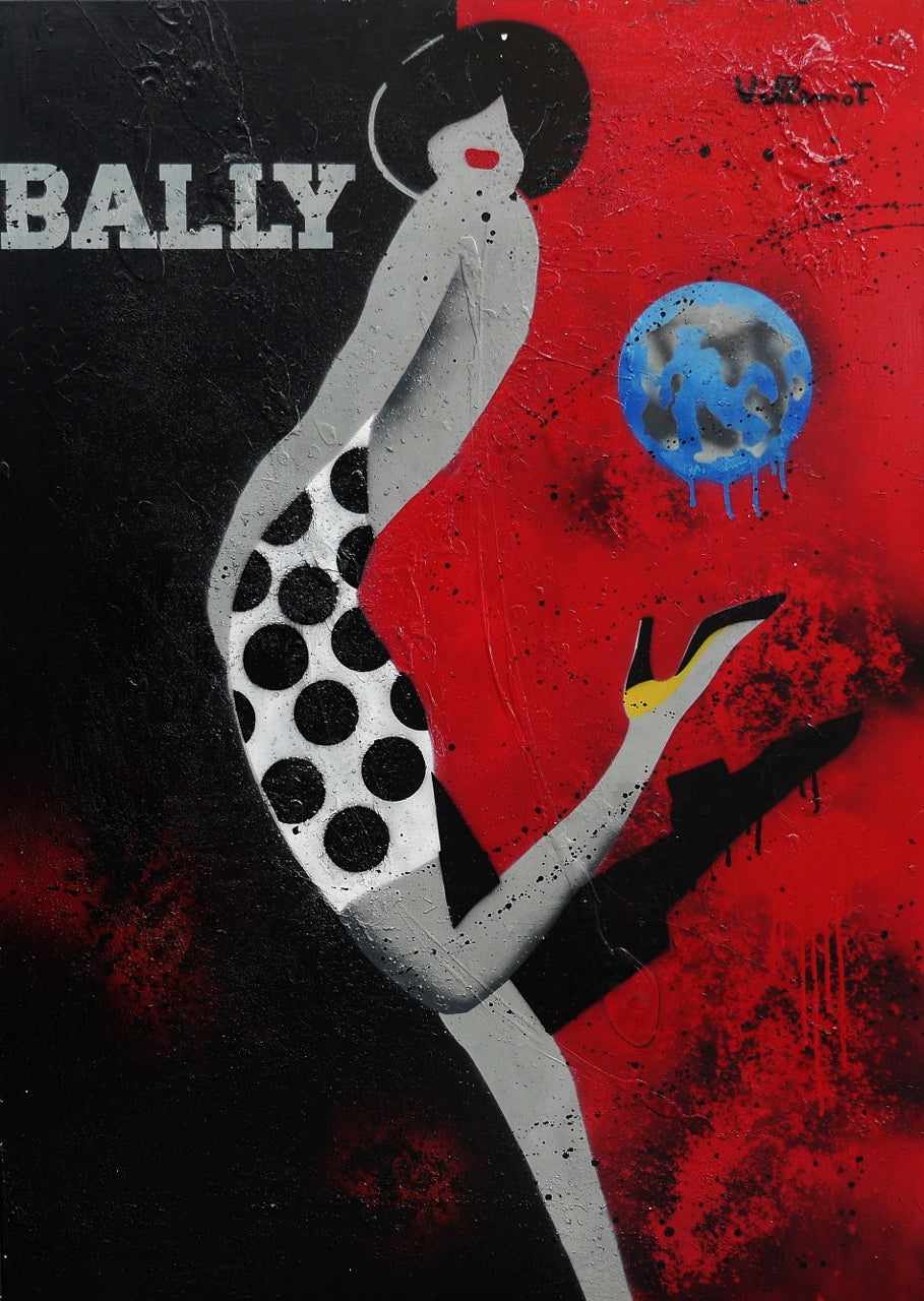 Bally 'She's Got Legs' 140cm x 100cm Textured Urban Pop Art Canvas Painting - Perfect for Modern Living Room, Office & Contemporary Home Decor
