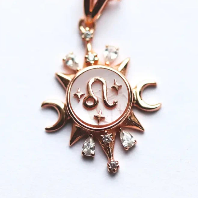 Celestial Horoscope Pendant Necklace for Leo - Zodiac Constellation Jewelry Gift for Women, Perfect for Birthdays, Anniversaries & Spiritual Occasions