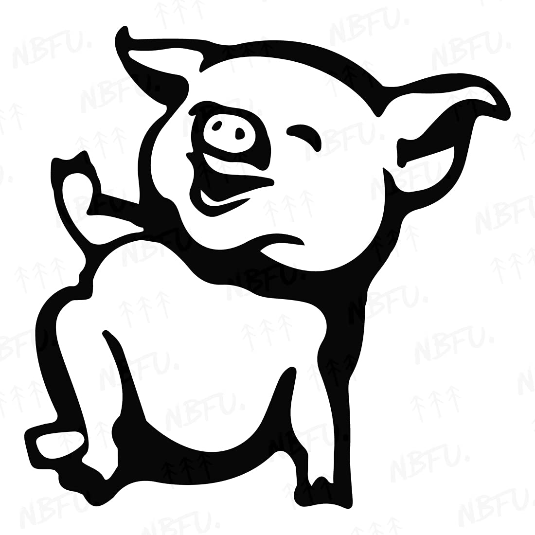 Premium Waterproof Vinyl Decal Stickers - Cute Pig Design (Set of 2, Black) for Laptop, Phone, Helmet, Car Window, Bumper, Mug, Cup, Door & Wall Decoration - Perfect for DIY Home Decor, Office Accessories, and Gift Giving