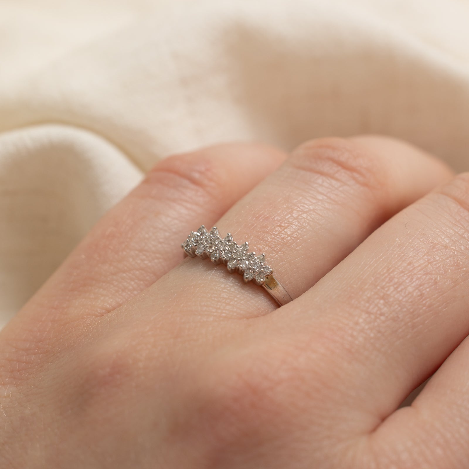 0.20ctw Diamond Cluster Ring - Size 6 | Elegant Wedding Band, Anniversary Gift & Everyday Jewelry for Women