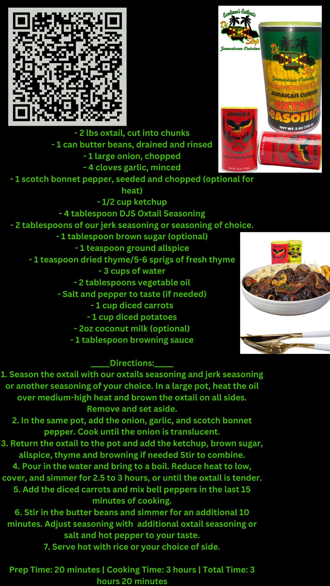 Authentic Jamaican OXTAILS SEASONING & Gravy Maker - 5oz All-Natural Spice Blend for Perfect Caramelized Meat & Rich Gravy - Ideal for Jerk Chicken, Oxtail Stew & Caribbean Dishes