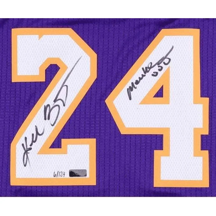 Kobe Bryant Signed Lakers Purple Jersey - Limited Edition #D/124 with COA - Perfect for NBA Memorabilia Collectors & Sports Fans Display