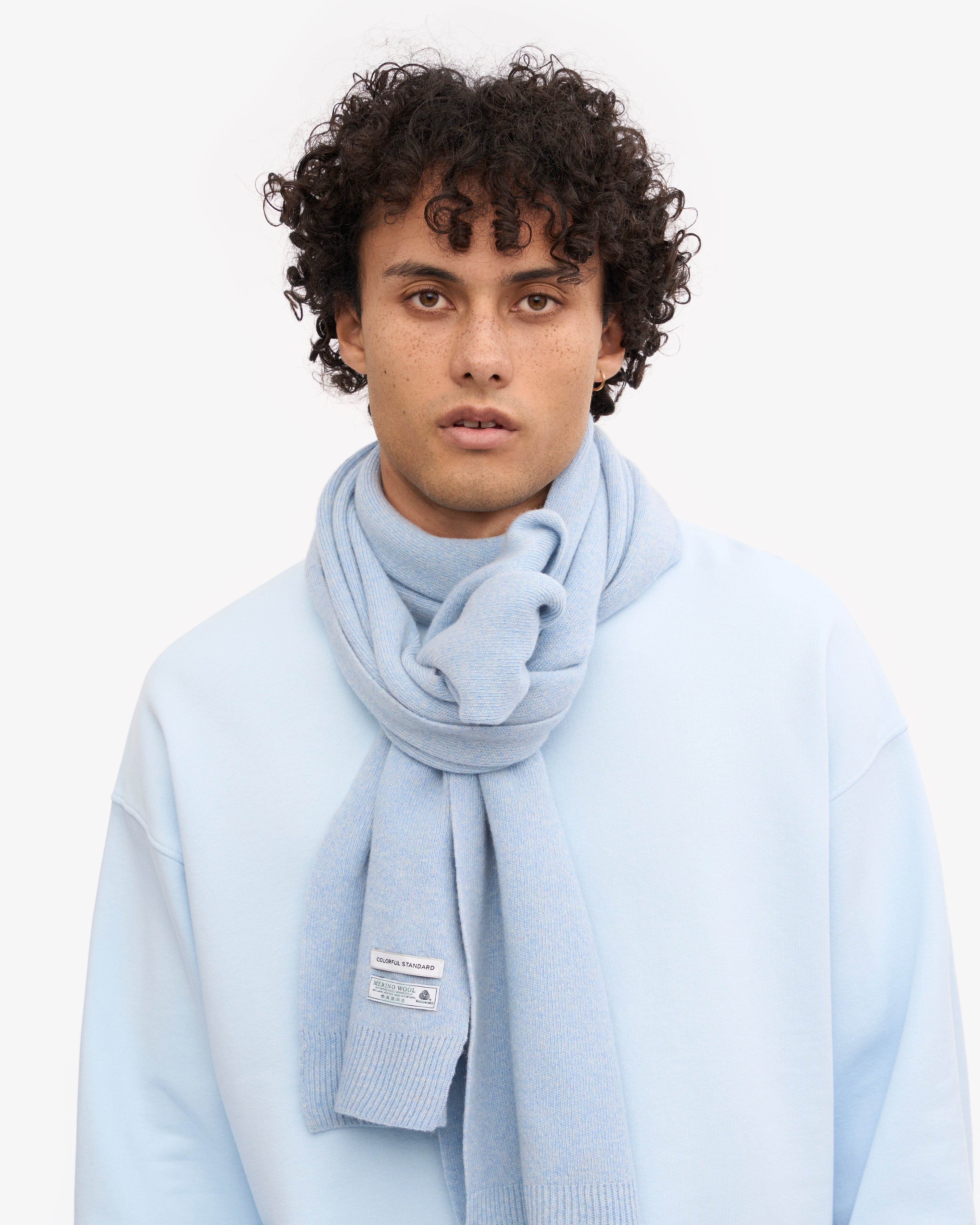 Premium Merino Wool Scarf for Men & Women - Soft Polar Blue Winter Accessory - Perfect for Cold Weather, Outdoor Activities & Fashion Statement
